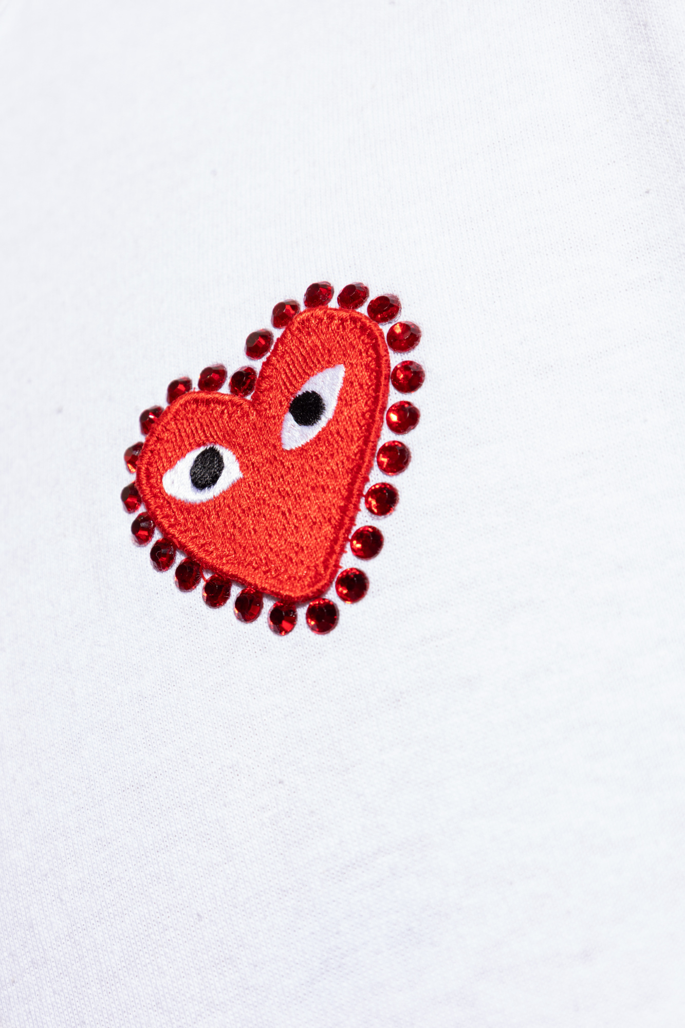 White T-shirt with shimmering sequins Comme des Garçons Play